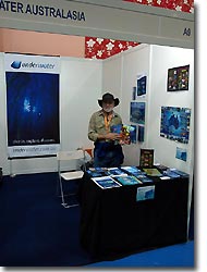 Neville Coleman at the underwater.com.au booth, Kuala Lumpur, Malaysia. MIDE 2008