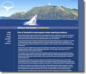 Whale watching Byron Bay web site