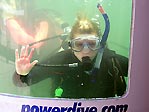 Charlotte in the dive tank