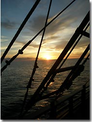 Sunset on board the 'Archipelago Adventurer II', Banda,Indonesia
