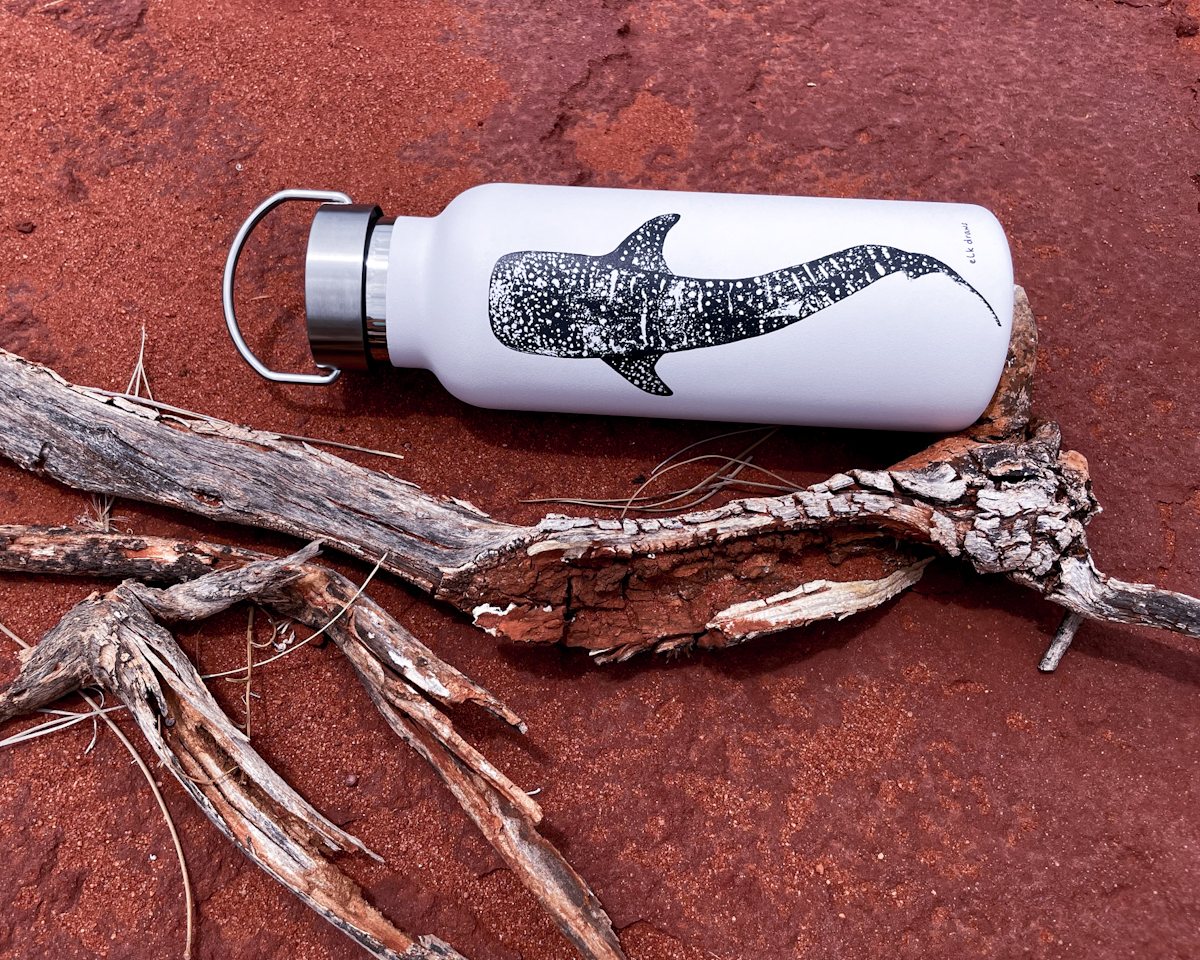 Underwater X Elk Draws Stainless Steel Insulated Water Bottle for Mental Health - Whale Shark