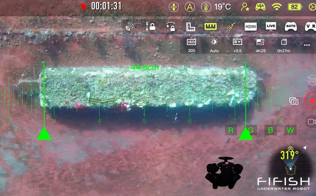 The QYSEA FiFish drones can be fitted out with additional tools such as laser scalers to aid inspections