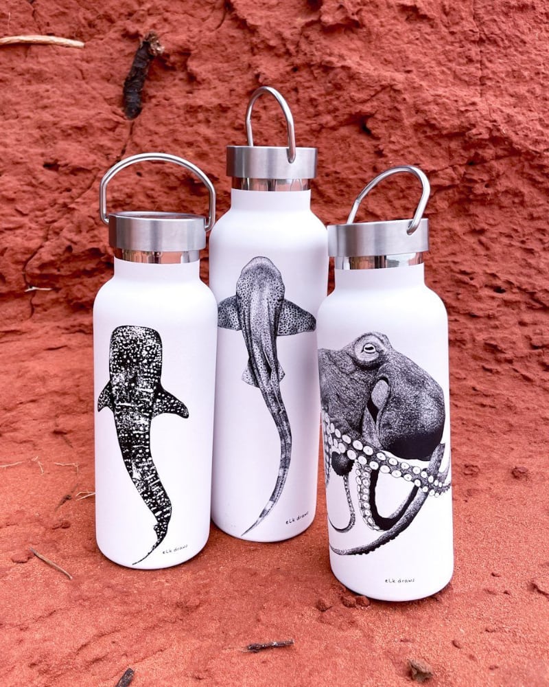 Underwater X ELK Draws Water Bottles for Mental Health - 3 designs, 2 sizes