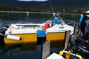 Eaglehawk Dive Centre boat. Tasmania, Australia