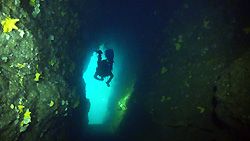 Swim-through Cathedral Caves. Tasmania, Australia